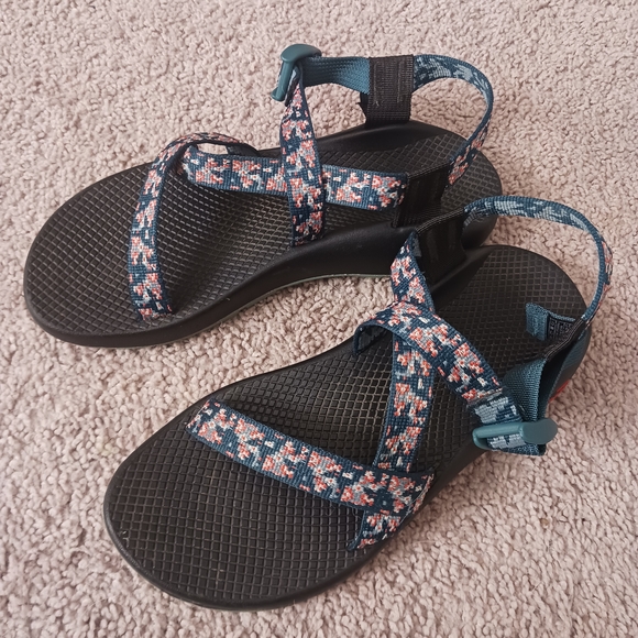 Chaco Shoes - Chaco Z1 Classic Trellis Teal Black Athletic Sandals Shoes Women's